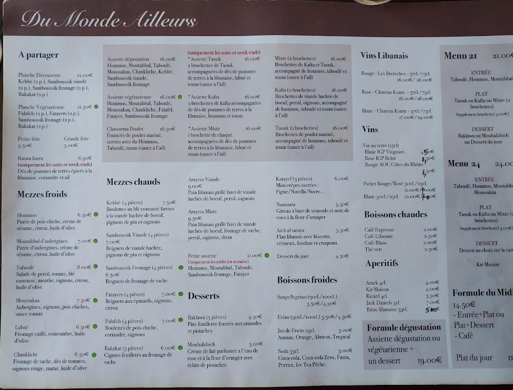 Du Monde Ailleurs - Menu Image 1
